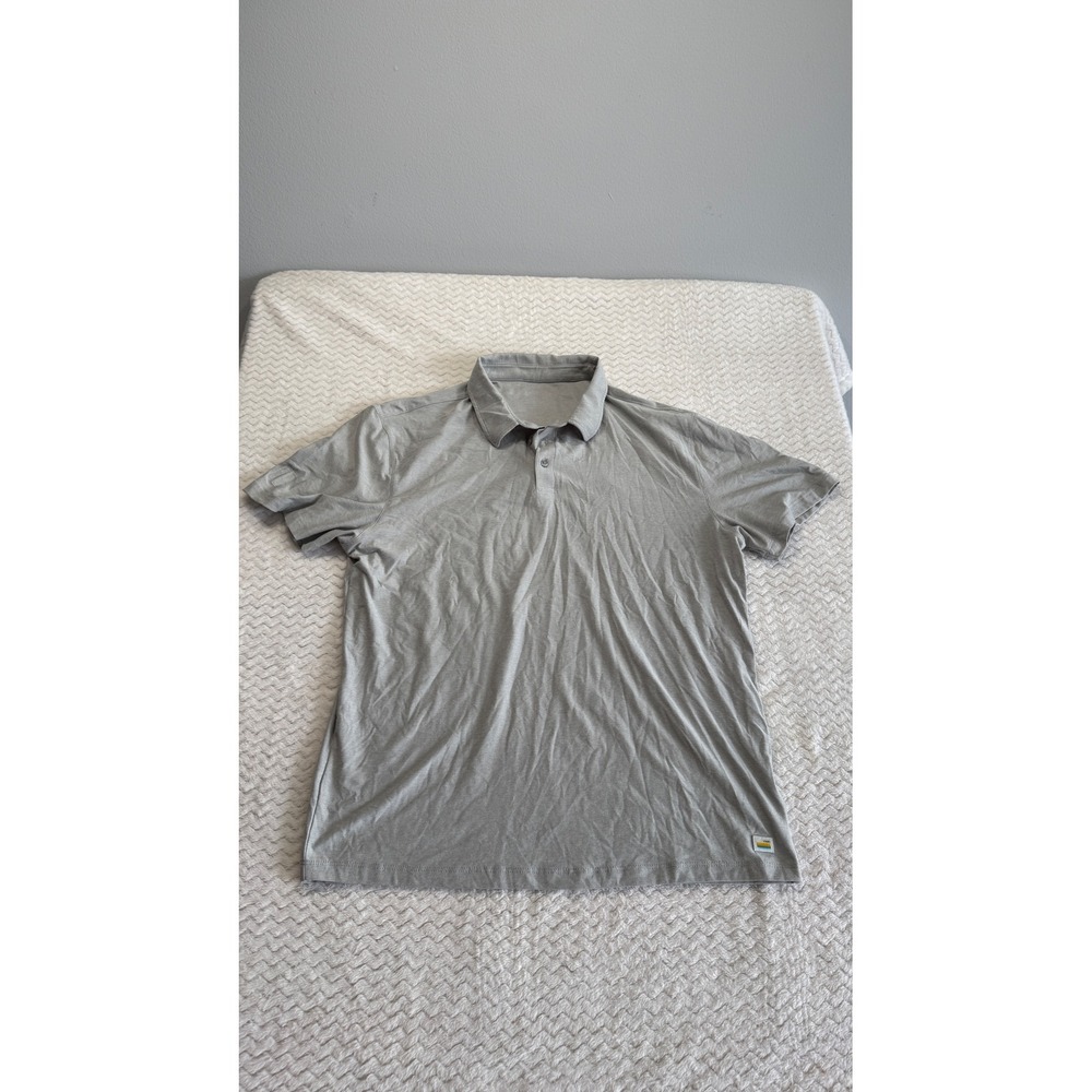 Vuori Strato Tech Polo Mens Large Heather Grey Short Sleeve V188 Shirt